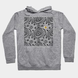 Abstract Daisy Floral Pattern Hoodie